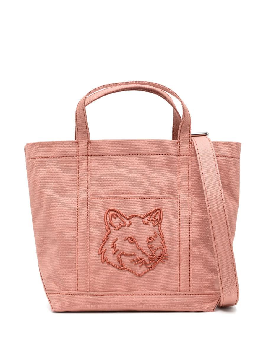Maison Kitsuné Fox Head Small Tote Bags in Pink for Men | Lyst