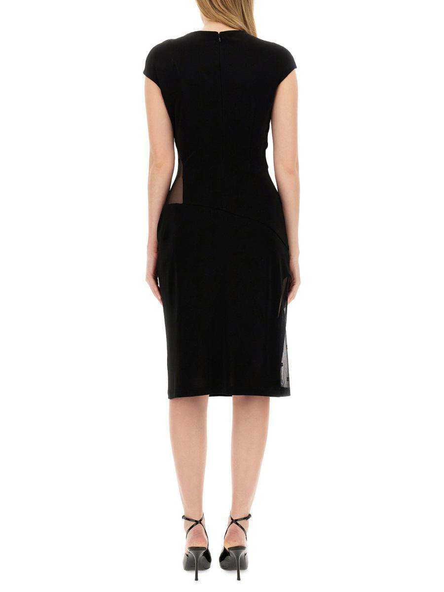 Givenchy 4G Crepe And Tulle Dress in Black | Lyst