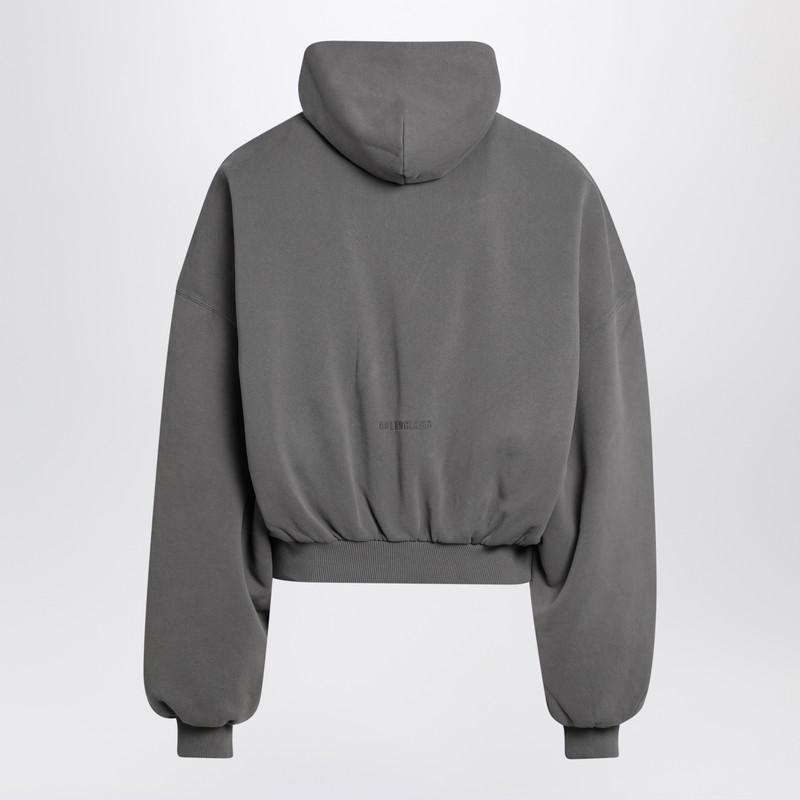 【BALENCIAGA】HUMAN BEING ROUND ジップアップ HOODIE Men's Human Being Round Zip-up Hoodie in Dark Grey