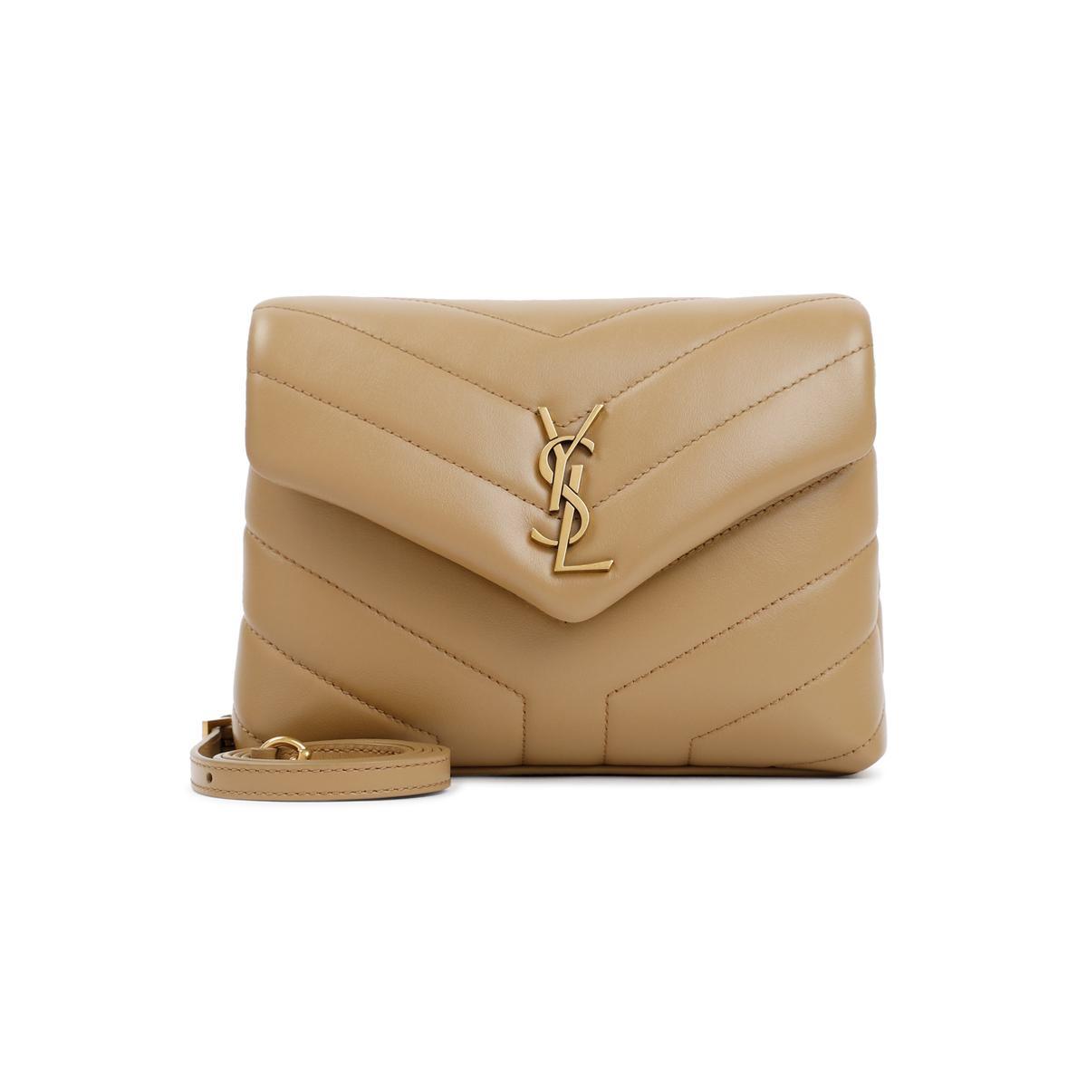 Saint Laurent Leather Loulou Mini Bag in Natural Lyst