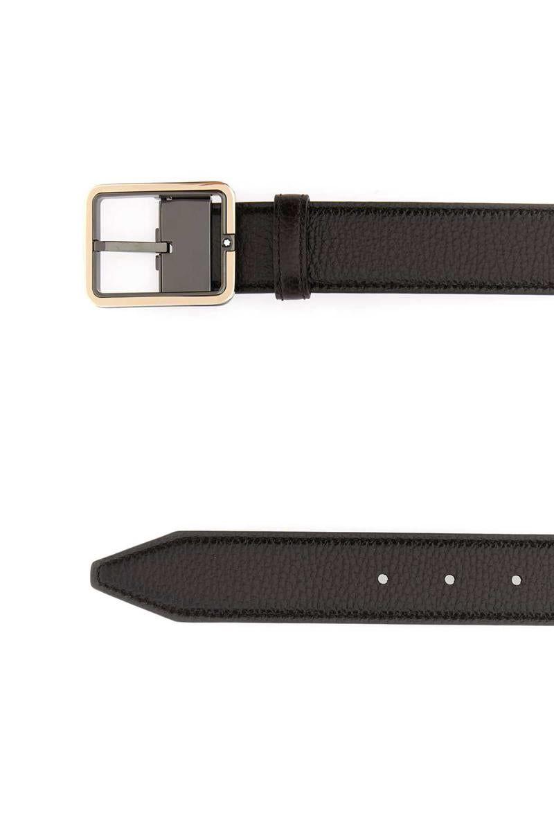 M LOCK 4810 buckle grainy black 35 mm leather belt - Luxury Belts