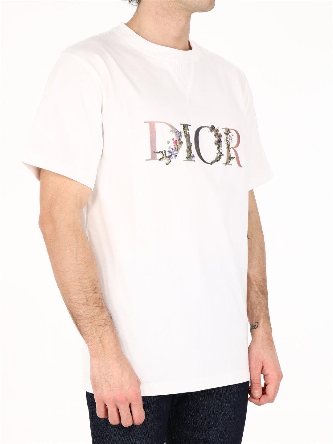 Dior Tshirt Dior Flowers White for Men  Lyst