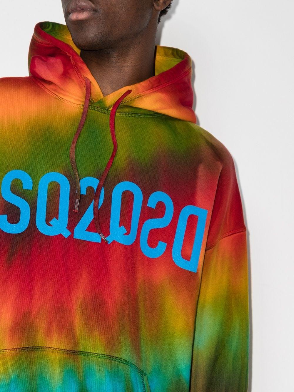 DSquared² Reverse-logo Tie-dye Hoodie in Red for Men - Save 32% - Lyst
