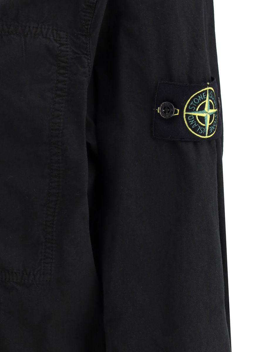 Stone Island Overshirt With Chest Pocket And Two-Way Zip in
