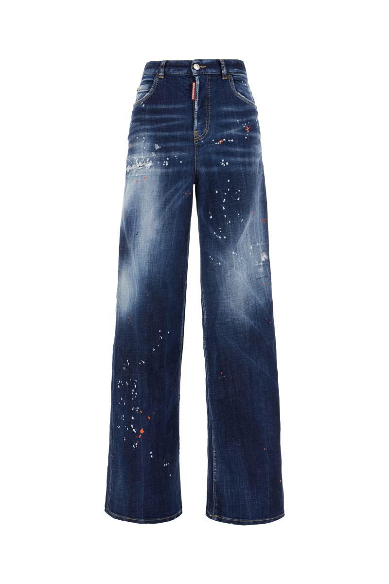デニム・ジーパン DSQUARED Stretch Denim Traveller Wide-Leg Jeans DSQUARED2 Traveller Medium Rise Denim Wide Jeans Dsquared2