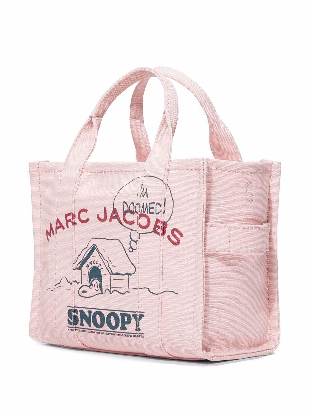 Marc Jacobs Peanuts The Snoopy Cotton Canvas Mini Tote Bag Pink New