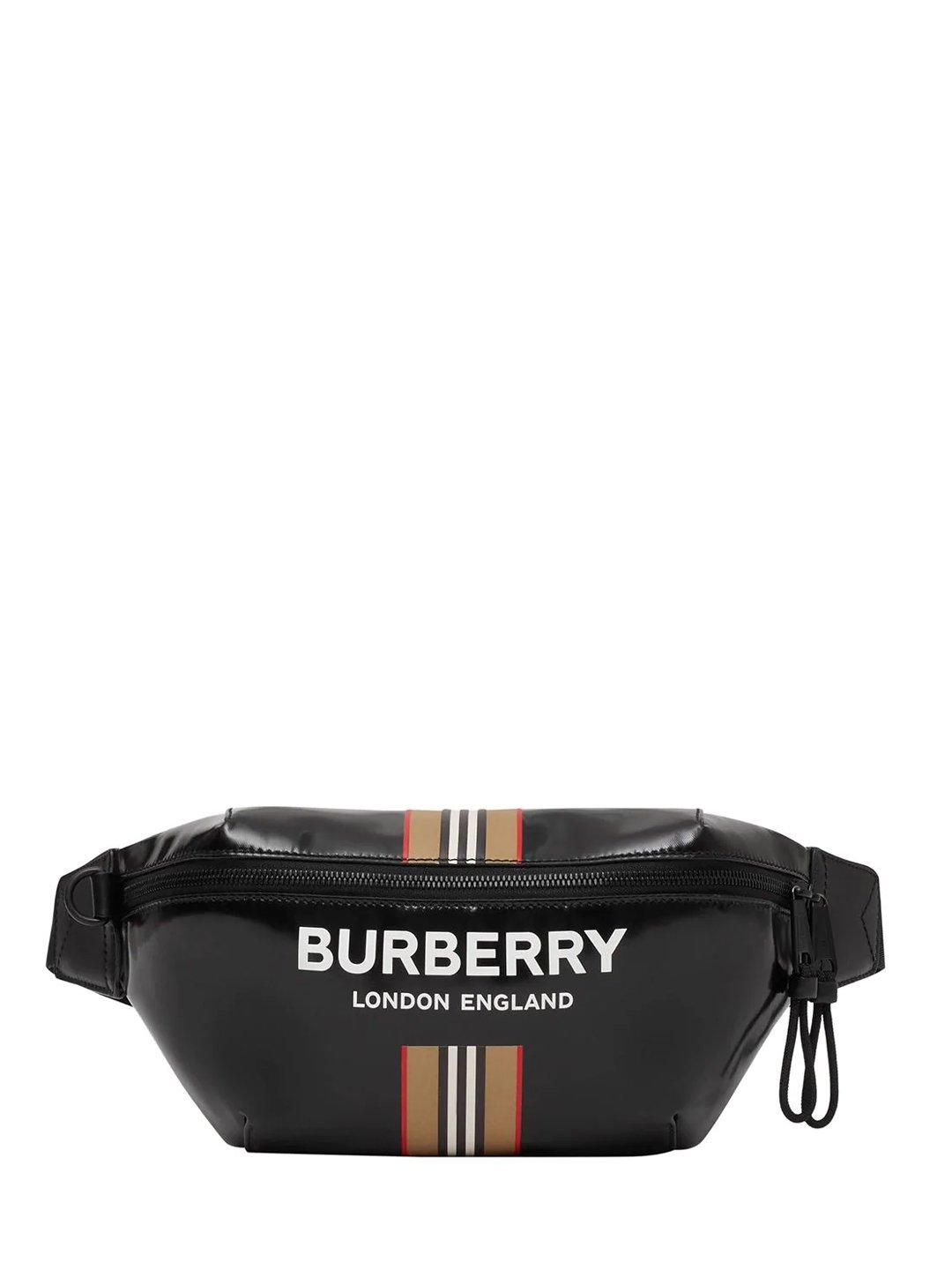 Burberry Logo Burberry Waist Bag Mens Black Nylon Waist Bag