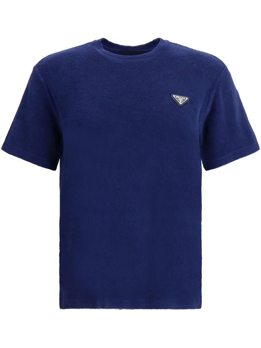 Tシャツ・カットソー PRADA BLUE COTTON JERSEY T-SHIRT Prada Cotton T-Shirt in Blue for Men | Lyst Canada