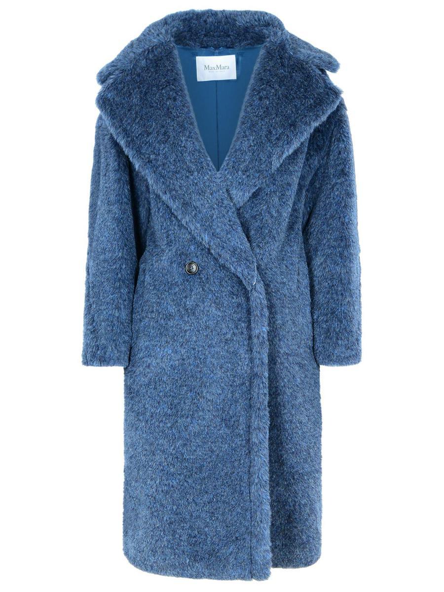 Max Mara 'Zebra' Alpaca Blend Coat in Blue | Lyst