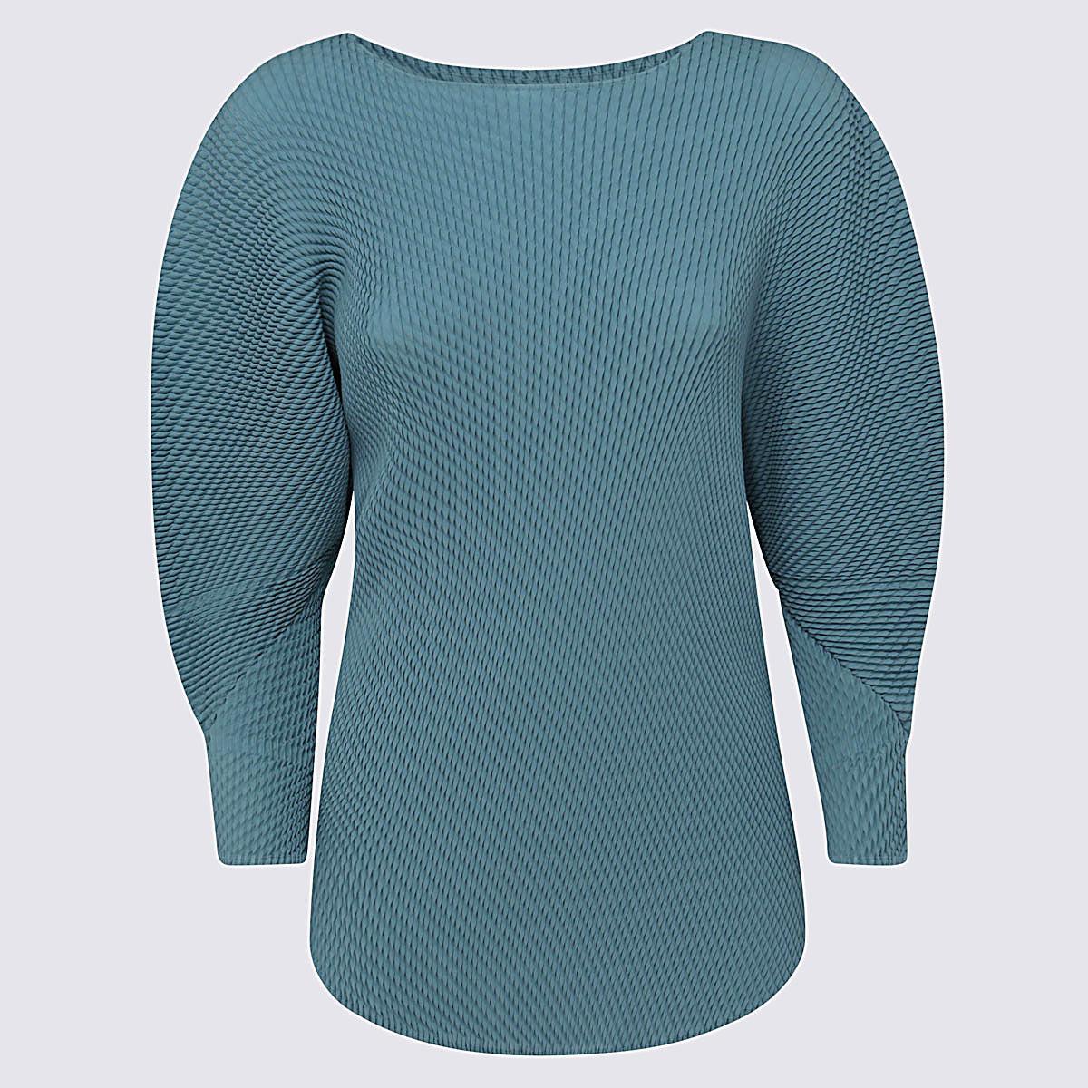 pale blue chunky jumper