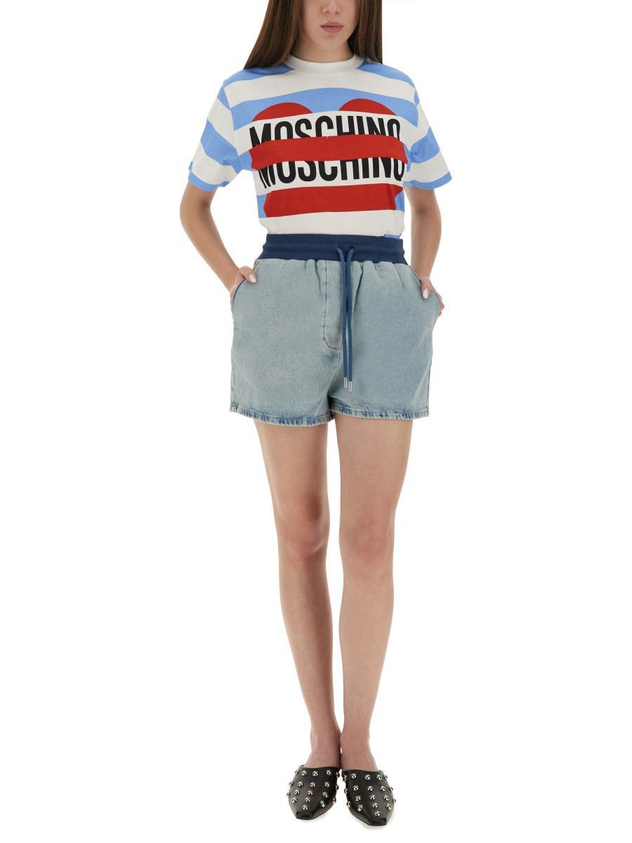 ショートパンツ MOSCHINO JEANS Woman Short Multicolor 03423735 1303 MOSCHINO JEANS whiskering-effect Denim Shorts | Blue | FARFETCH
