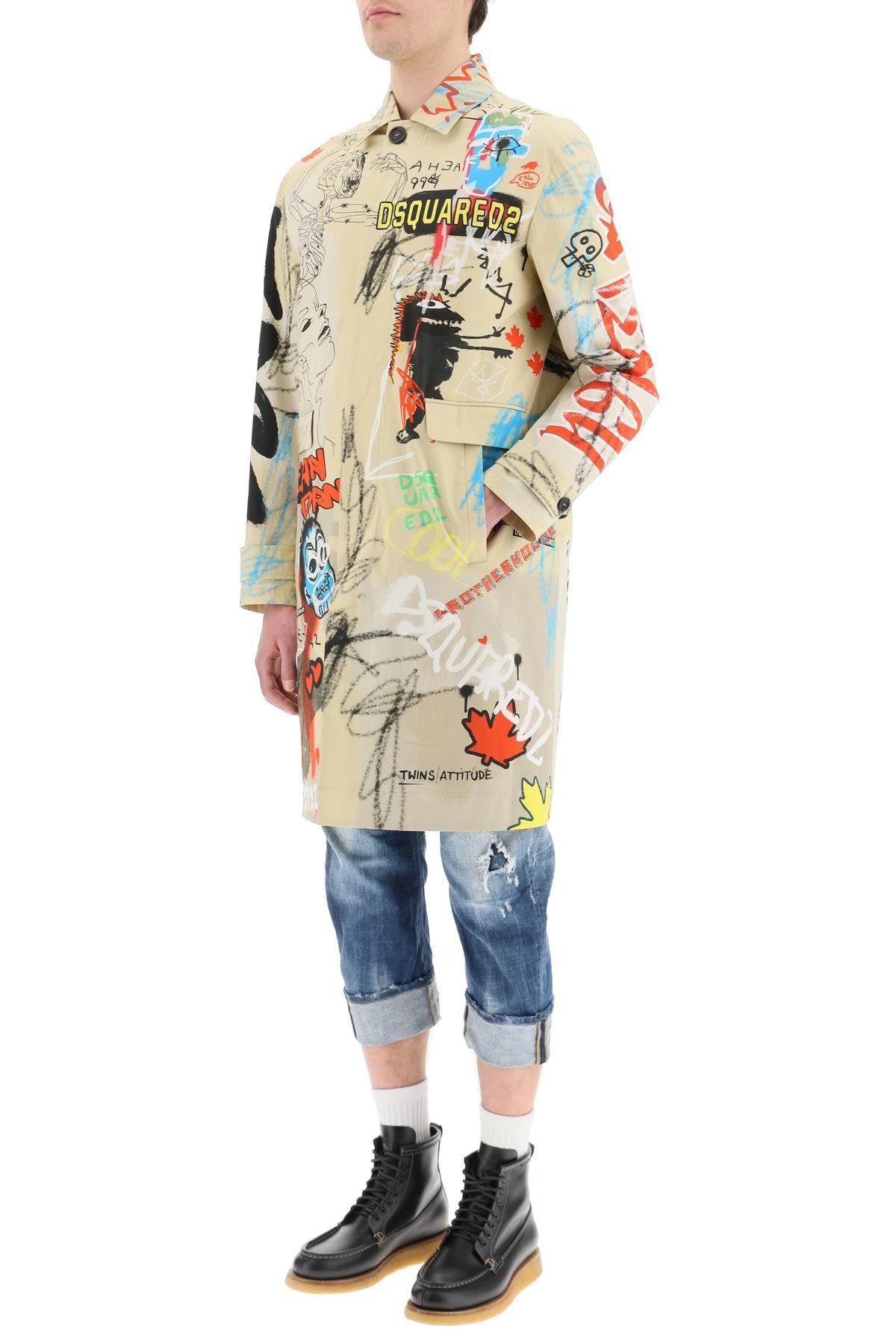 DSquared² Cotton Street Art Light Trench for Men - Save 39% | Lyst