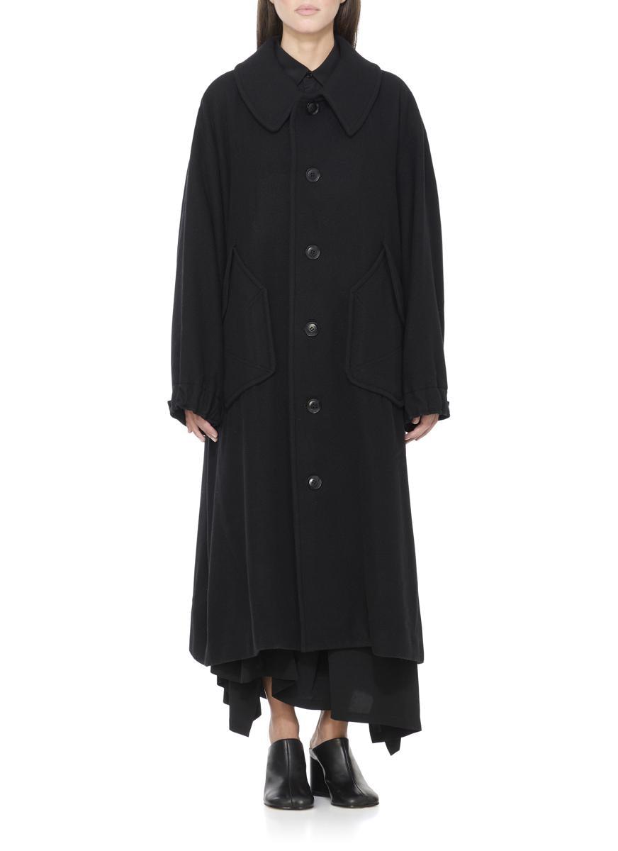 ジャケット・アウター Y's Long Coat Y's Yohji Yamamoto black long double breasted coat — spring