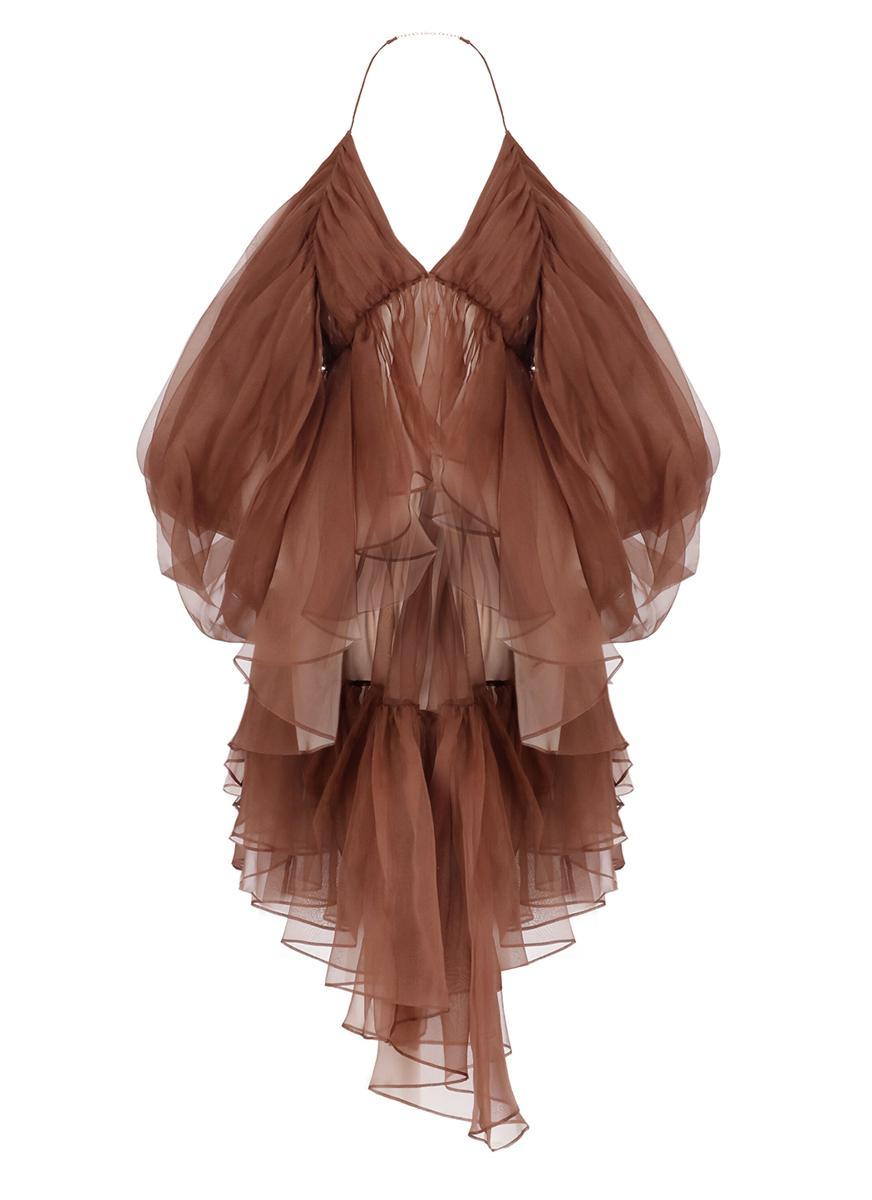 Zimmermann Top in Brown | Lyst