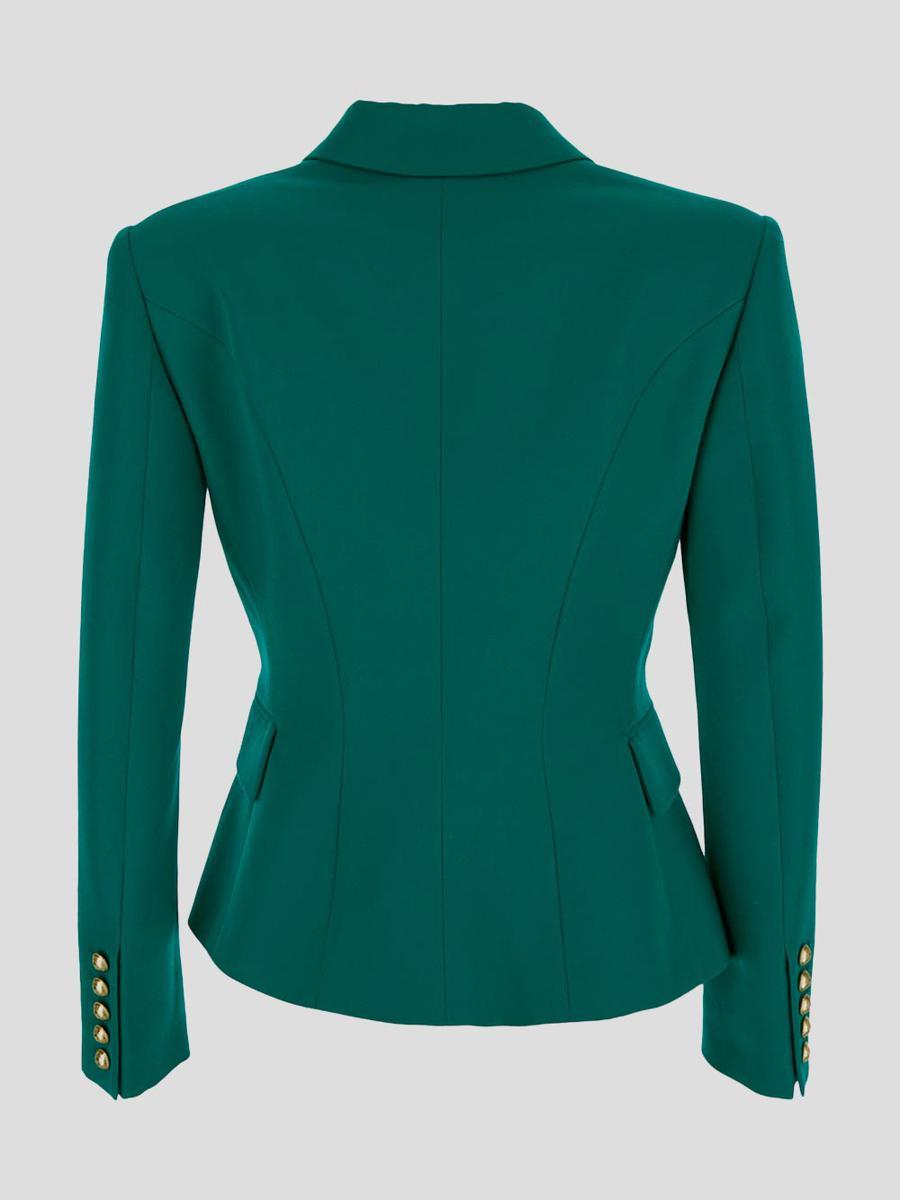 Balmain Double Breasted Jacket in Green Lyst Australia