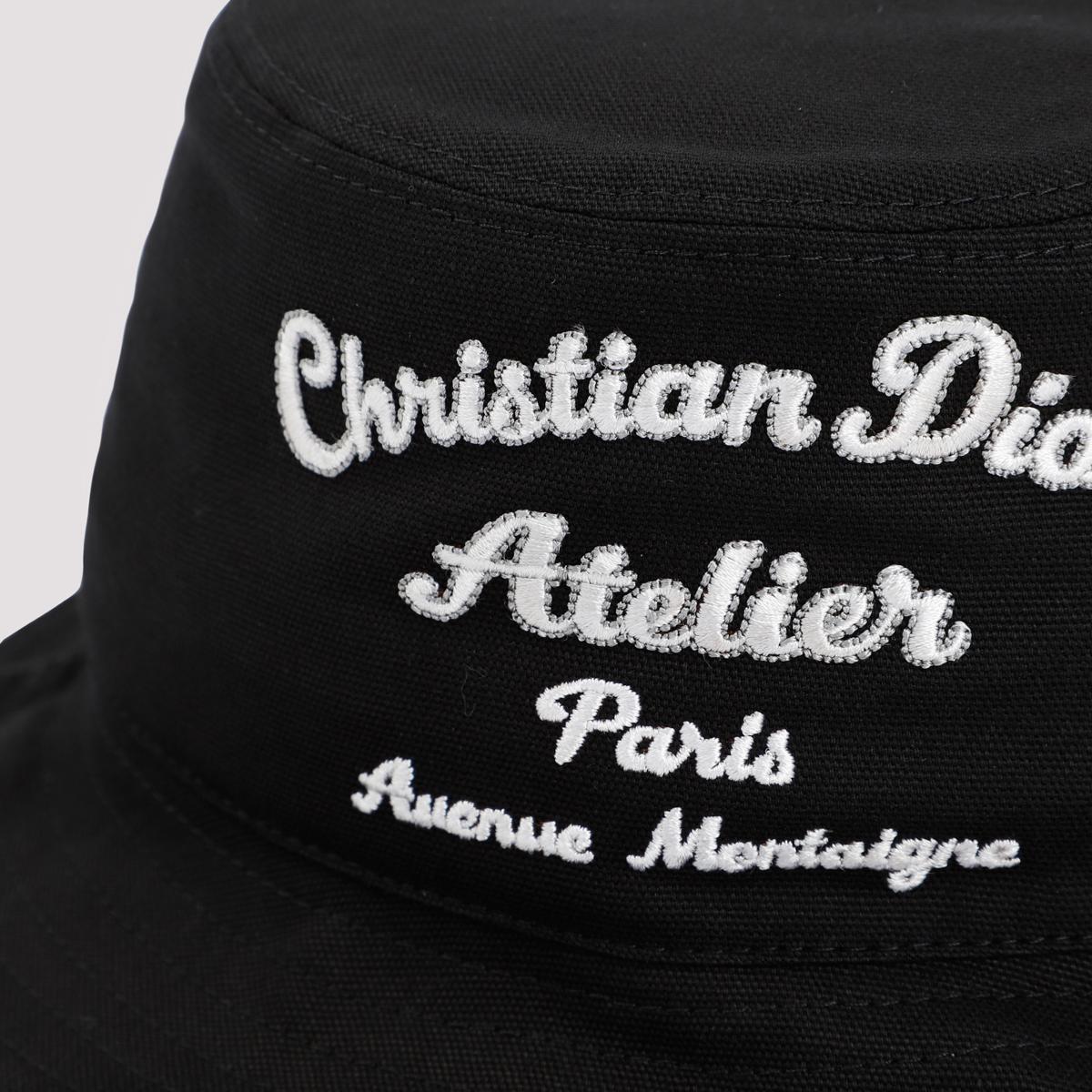Dior Embroidered Bucket Hat in Black for Men | Lyst
