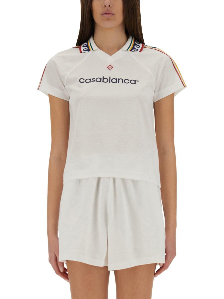 Tシャツ・カットソー CASABLANCA JACQUARD MONOGRAM FOOTBALL T-SHIRT Jacquard Monogram Football Shirt | Casablanca Paris