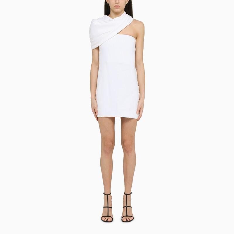 Ferragamo White Mini Dress With Hood | Lyst