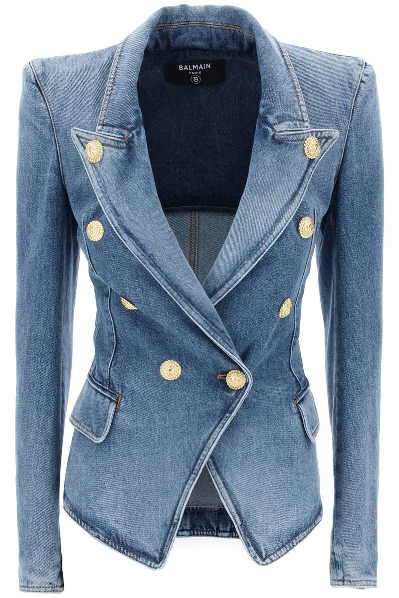 Balmain Denim Jacket in Blue Lyst