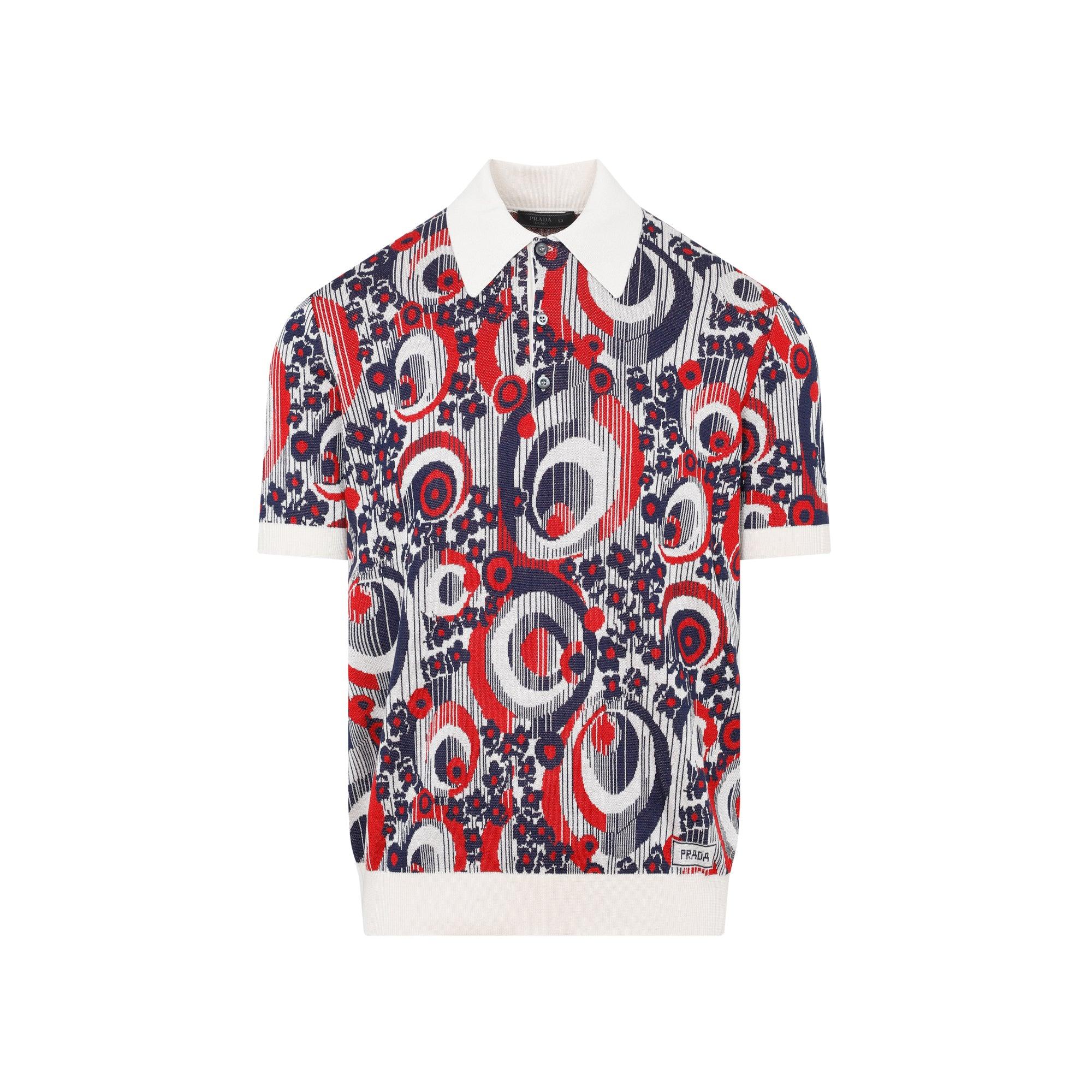 Prada Cotton And Silk Polo in Red for Men | Lyst Canada
