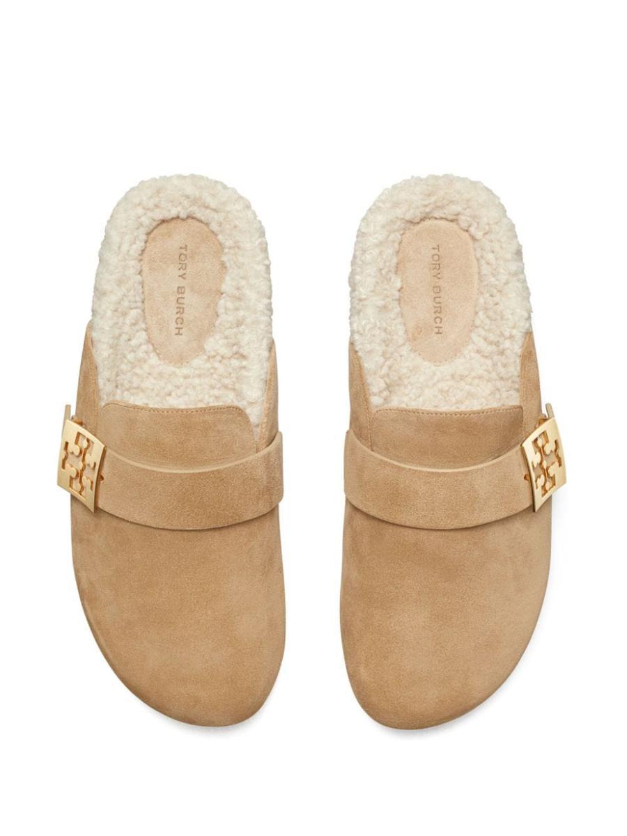 サンダル・ミュール TORY BURCH Beige Suede Mellow Slippers Tory Burch Sandals in Natural | Lyst Canada