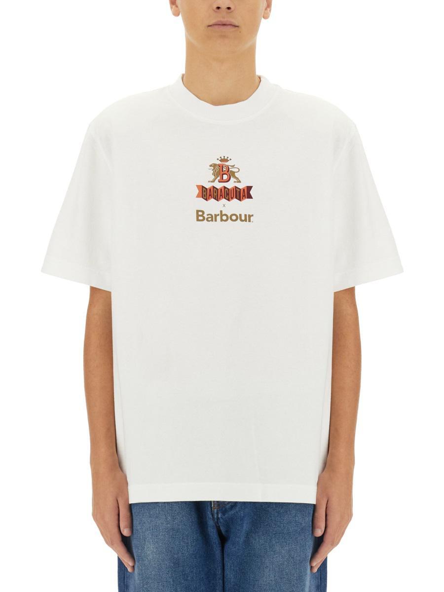 Tシャツ・カットソー BARACUTA Men T Shirts BRTEE0018 WHITE Barbour x Baracuta Archive Men's T-Shirt White BRTEE0018