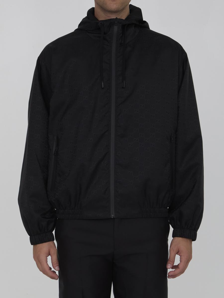 GUCCI Size M Black Nylon Zip Up Jacket