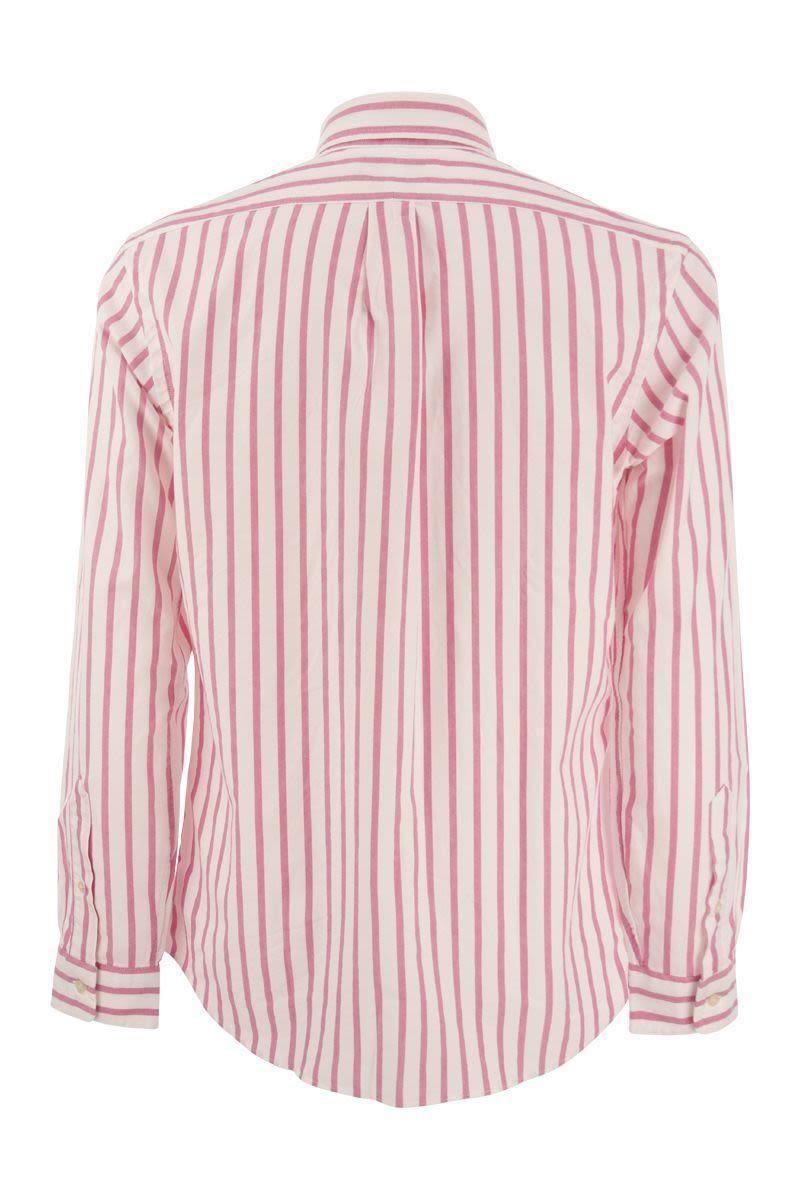 Polo Ralph Lauren Custom-fit Striped Oxford Shirt in Pink for Men | Lyst