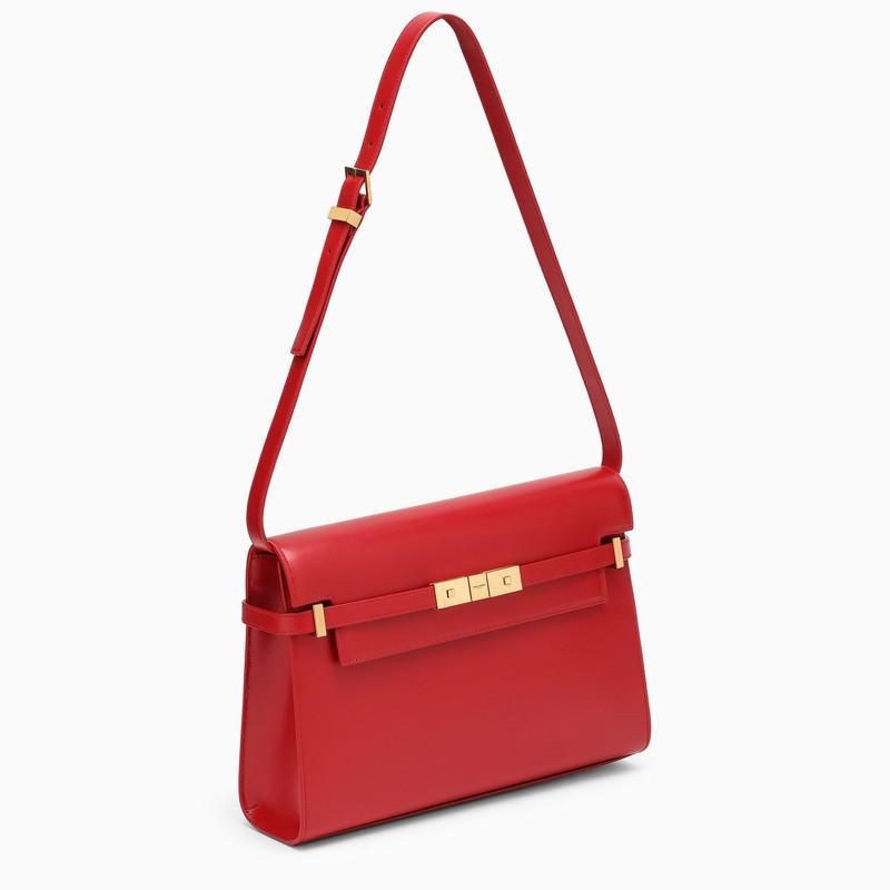 manhattan small shoulder bag in shiny crocodile embossed leather