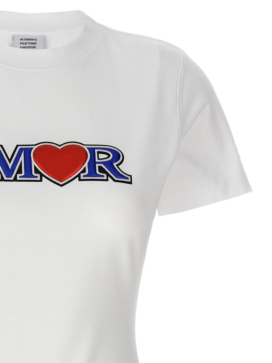 国内発送☆VETEMENTS☆AMOR T-SHIRT/WHITE Buy VETEMENTS men white 'amor' t-shirt for $420 online on