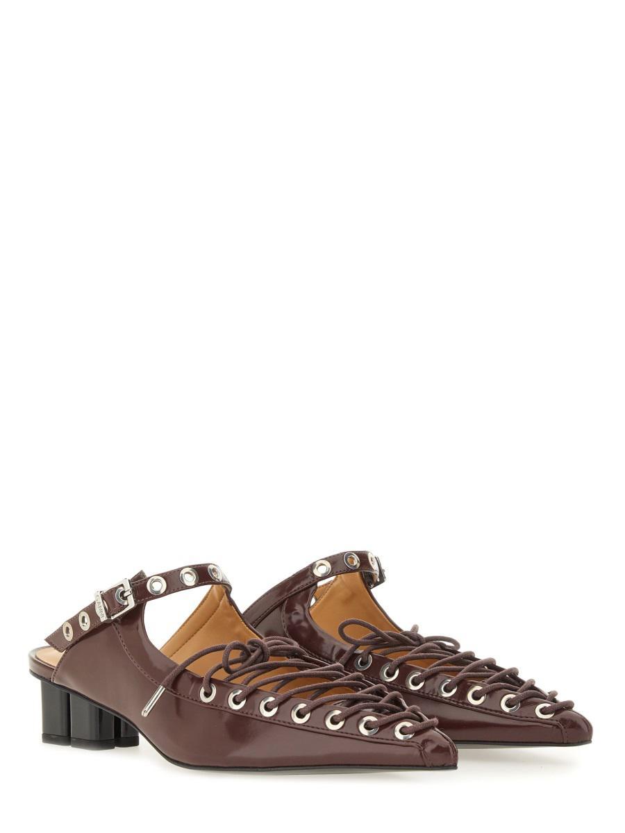 【Ganni】 Eyelets 35 lace-up mules GANNI Eyelets Lace Up Mules | Shopbop