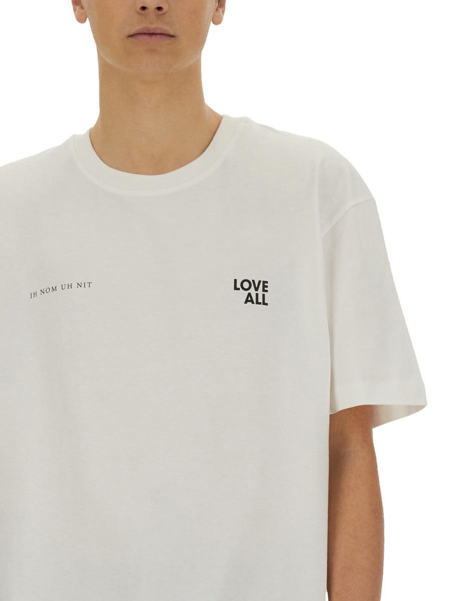 Tシャツ・カットソー IH NOM UH NIT JESUS LOVE ALL PRINT T-SHIRT (NUS25281 081) Ih Nom Uh Nit Jesus print T-shirt - White - Men | NMW19233081