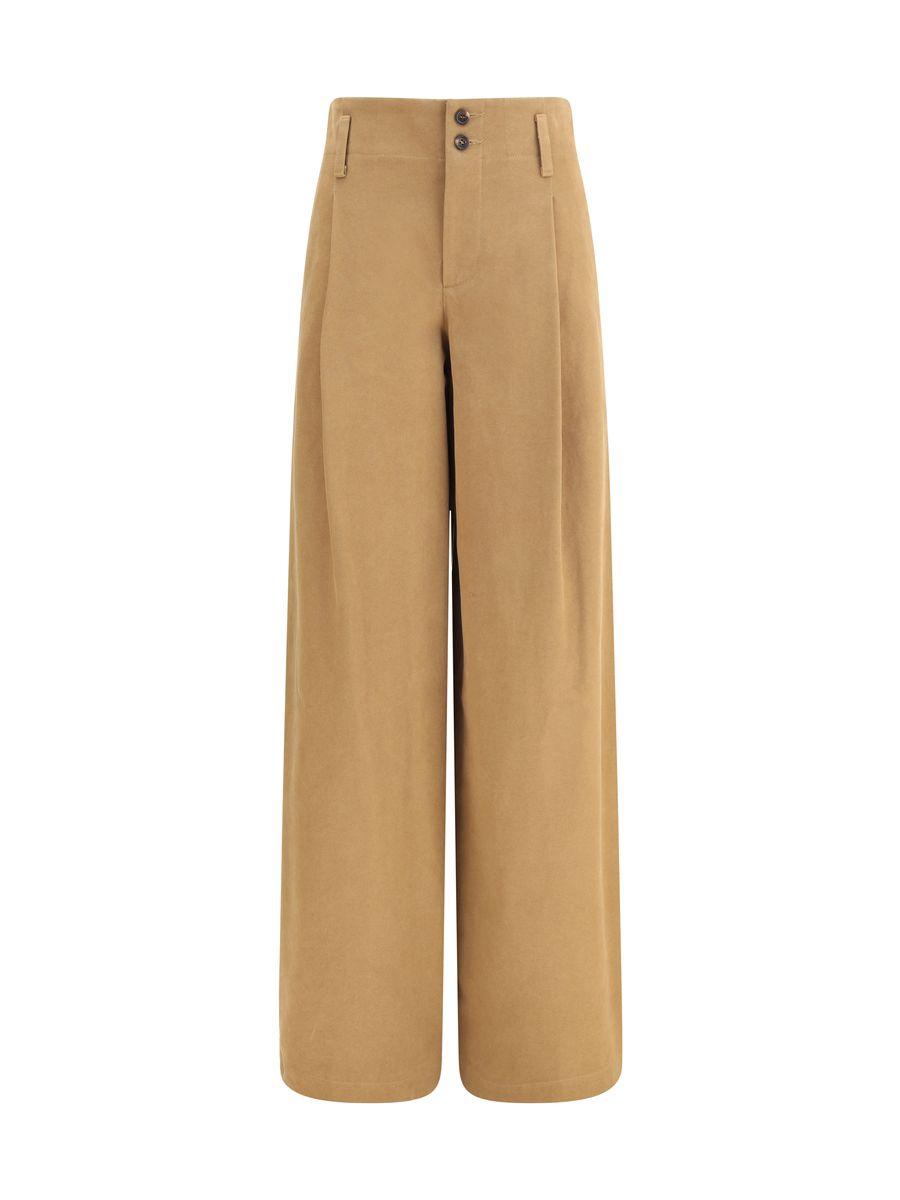 パンツ CHLOE DARK BEIGE WOOL PANTS CHLOÉ Wool straight-leg pants | NET-A-PORTER