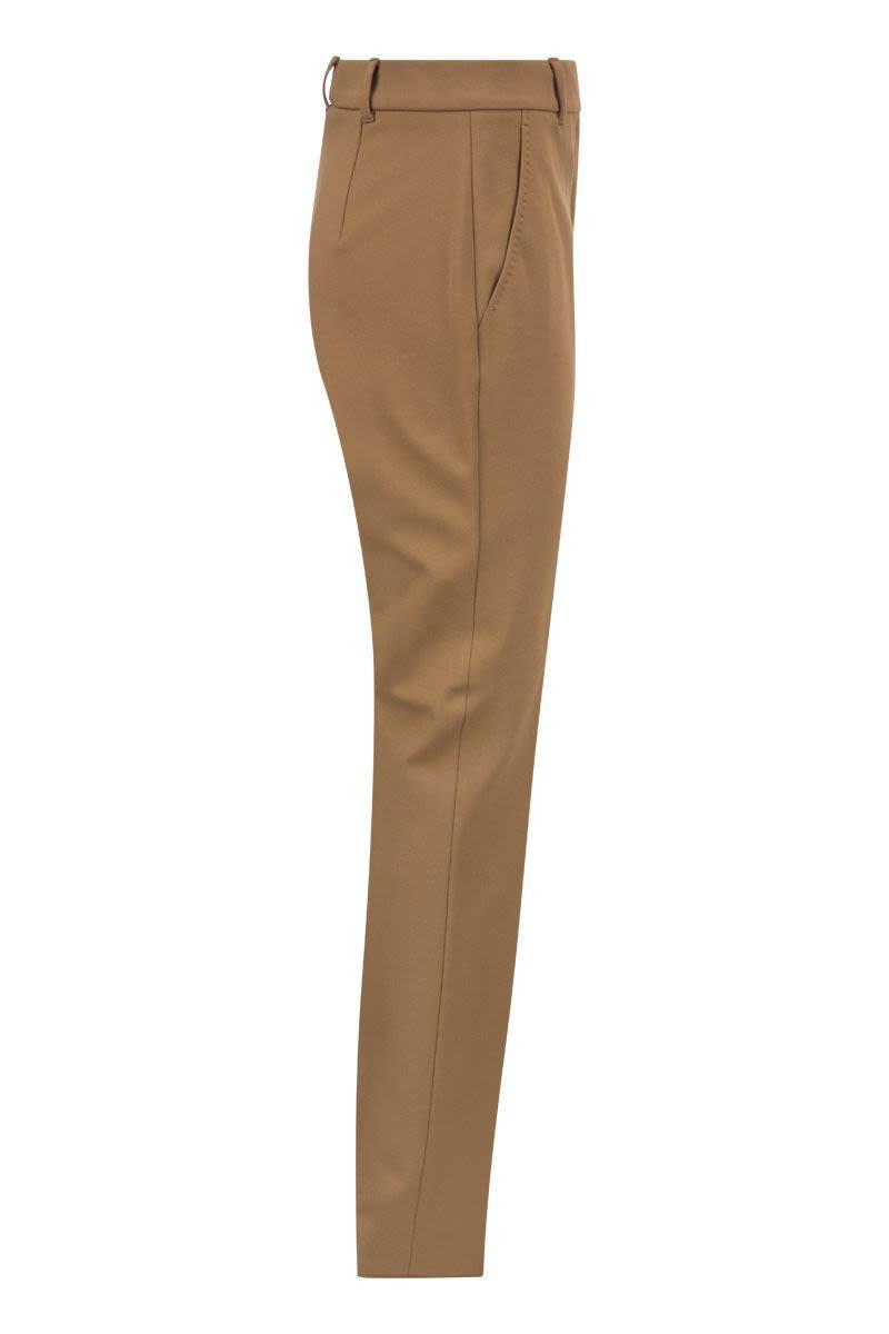 Womens Trousers Slacks and Chinos Weekend by Maxmara Trousers Weekend by Maxmara Cotton Gabardine Trousers in Beige Natural Slacks and Chinos 