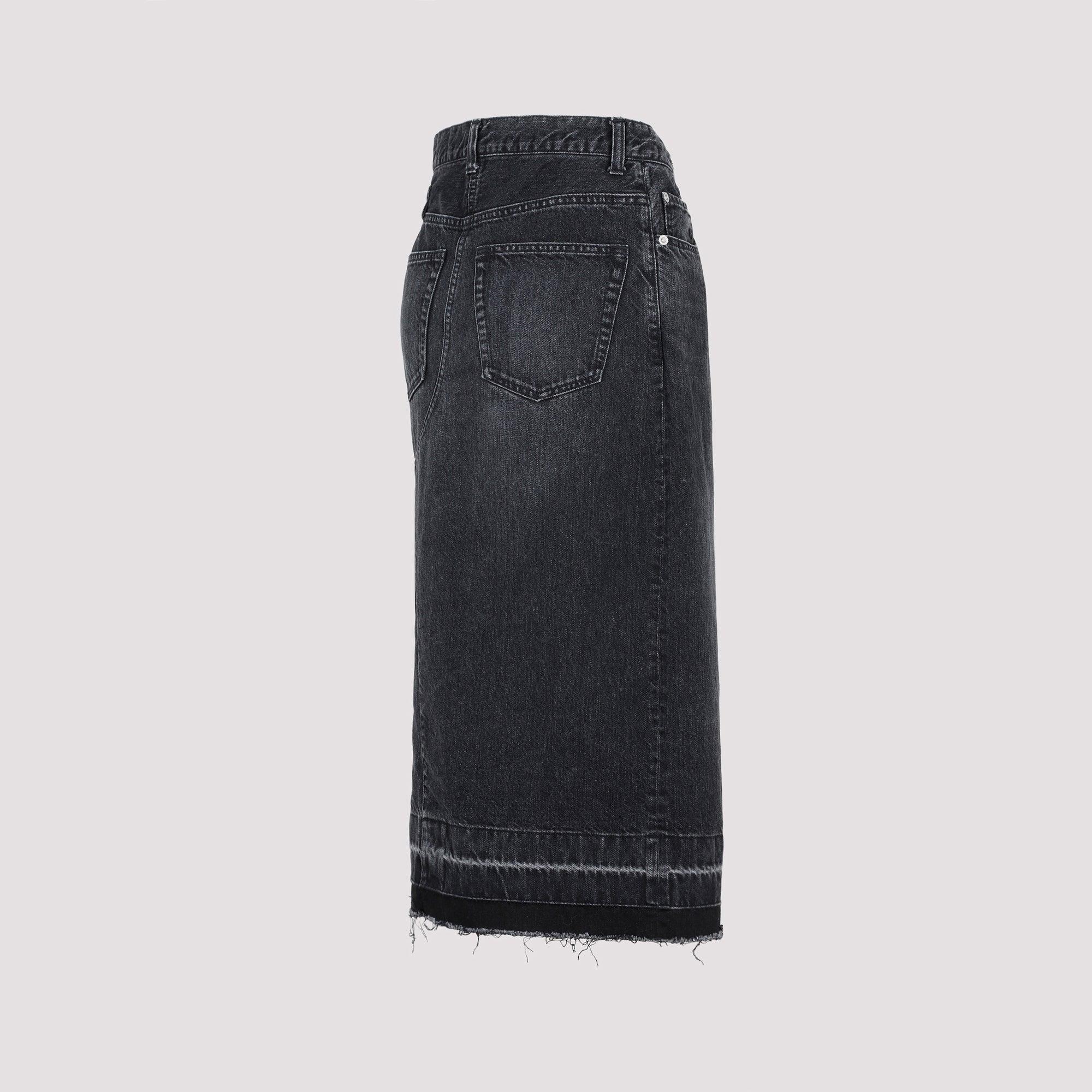 Sacai Denim Skirt in Black | Lyst