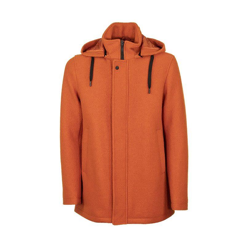 blaze orange wool jacket
