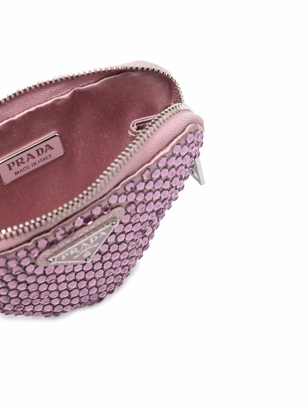 Prada Mini Galleria Crystal-embellished Tote Bag - Pink
