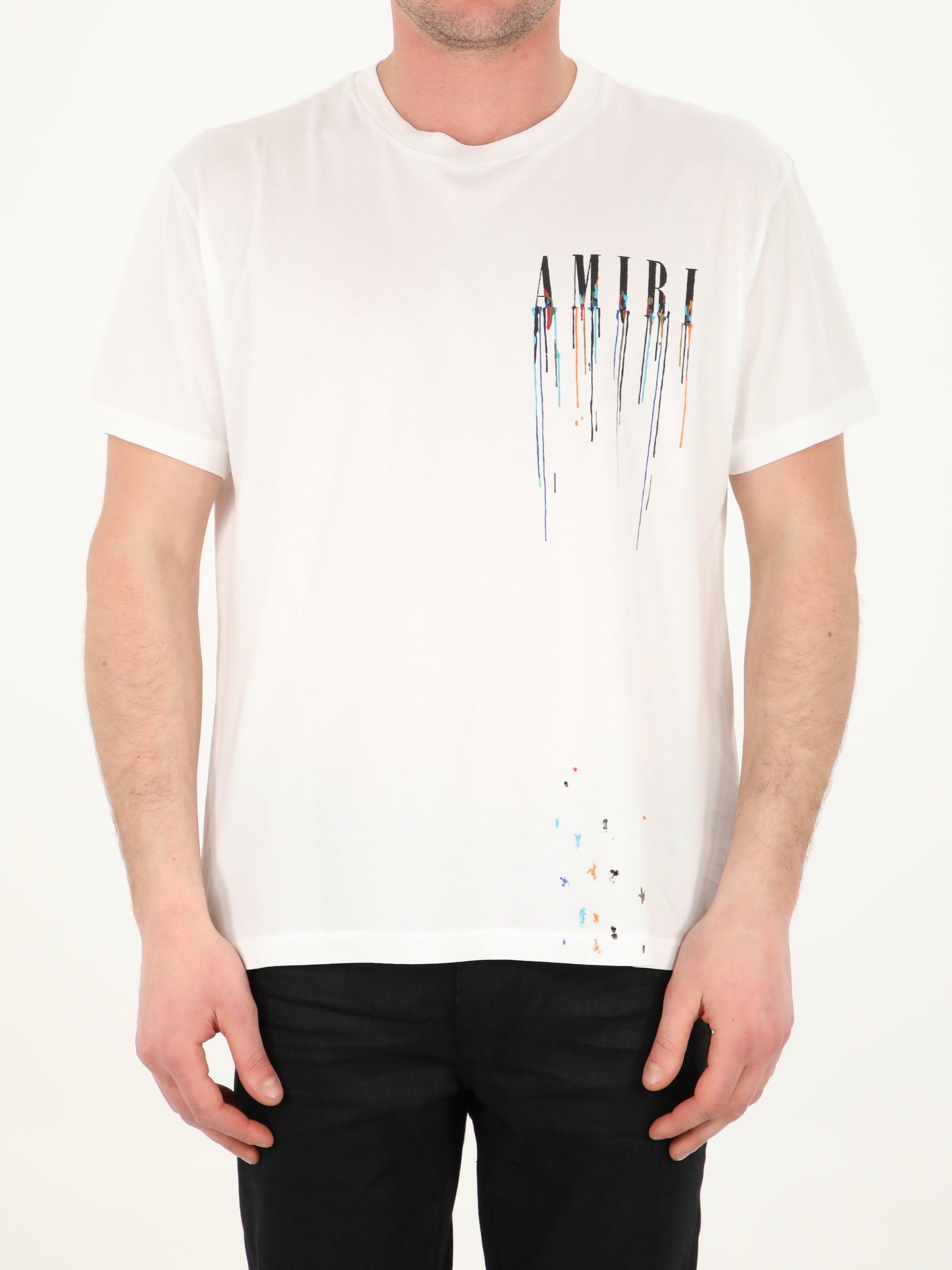 amiri paint drip t shirt white