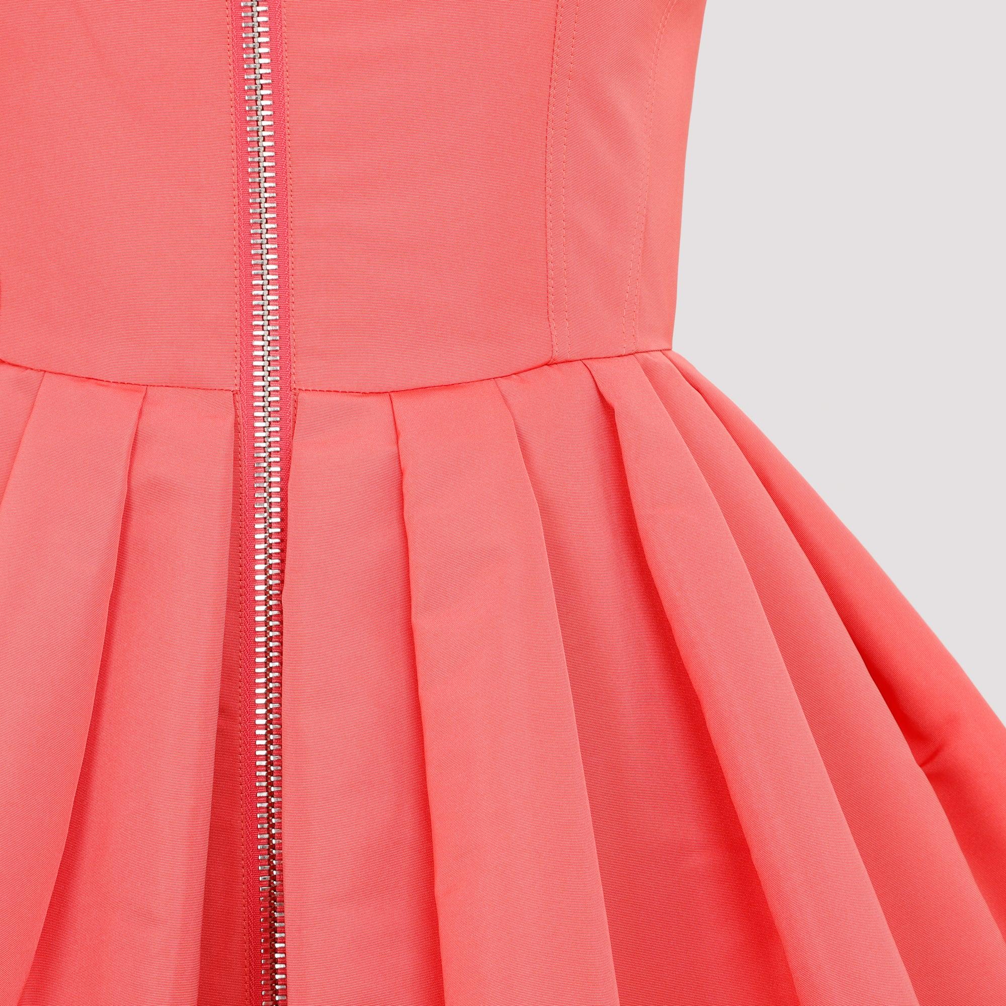 Alexander McQueen Zip Detail Polyfaille Mini Dress in Pink - Save Alexander McQueen Zip Detail Polyfaille Mini Dress in Pink - Save