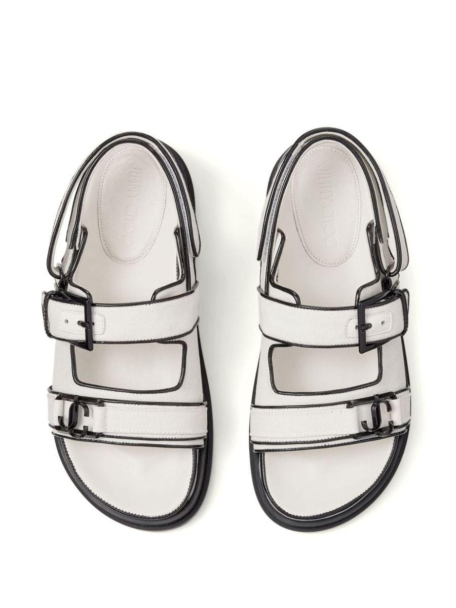 SALE!!Jimmy Choo★ELYN FLAT Elyn Flat | Black Calf Leather Flat Sandals | JIMMY CHOO