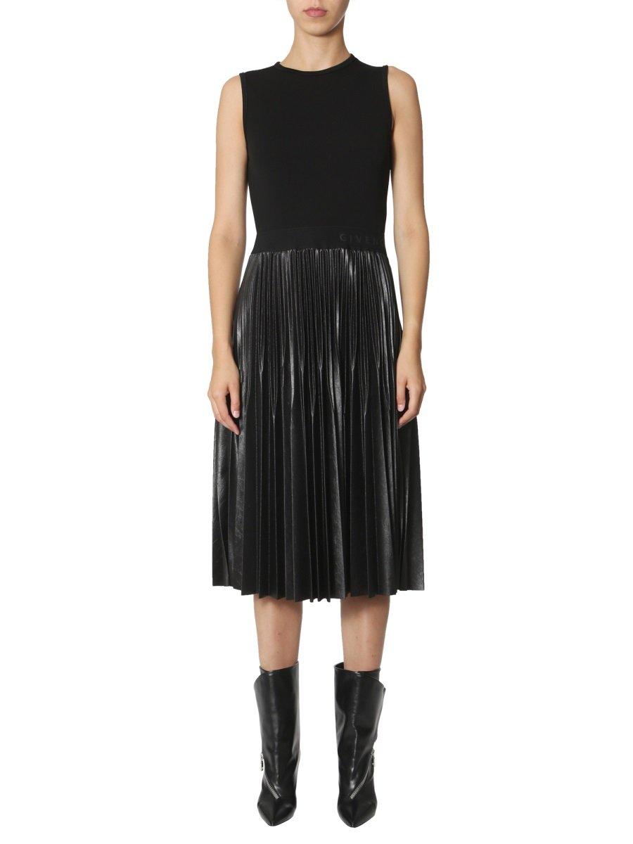 Givenchy Synthetic Pleated Midi Dress in Black - Save 4% - Lyst