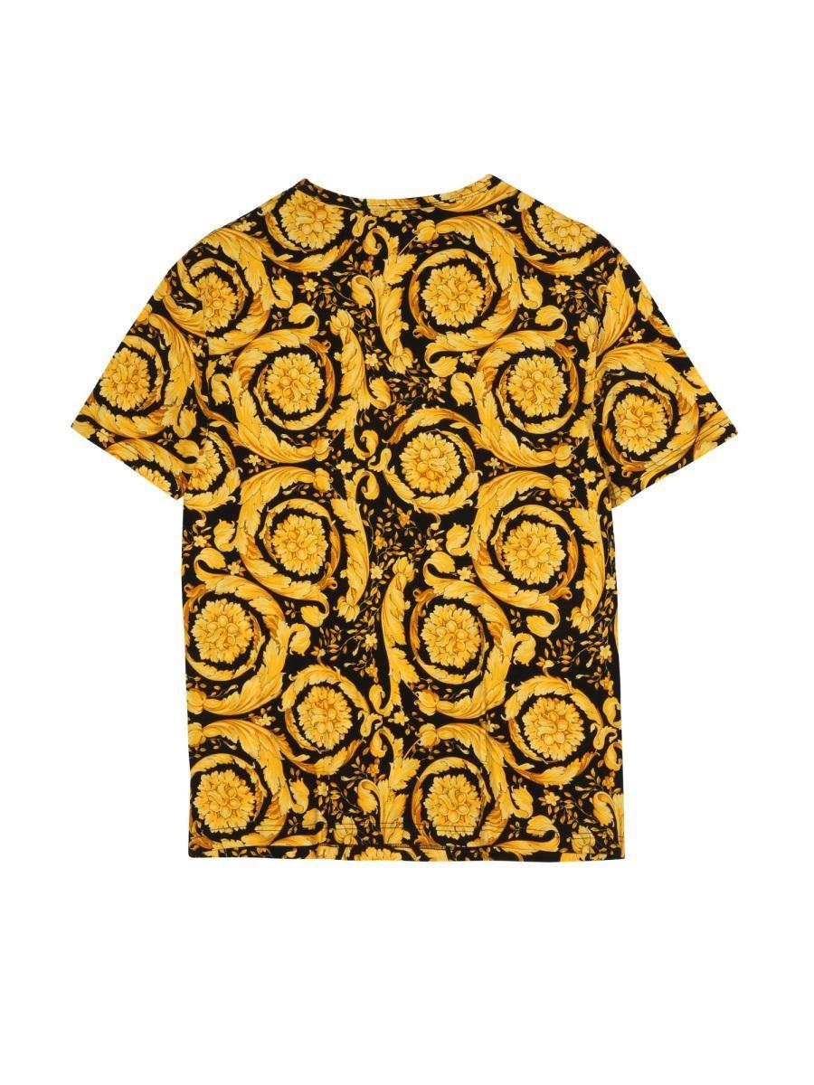 Versace Baroque Print T-shirt in Yellow for Men | Lyst