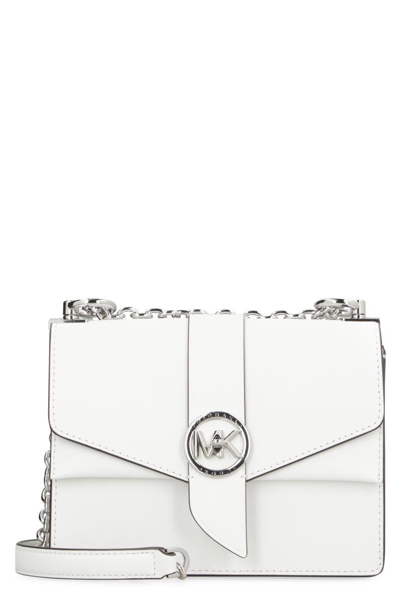 MICHAEL Michael Kors Greenwich White Leather Crossbody Bag in Natural