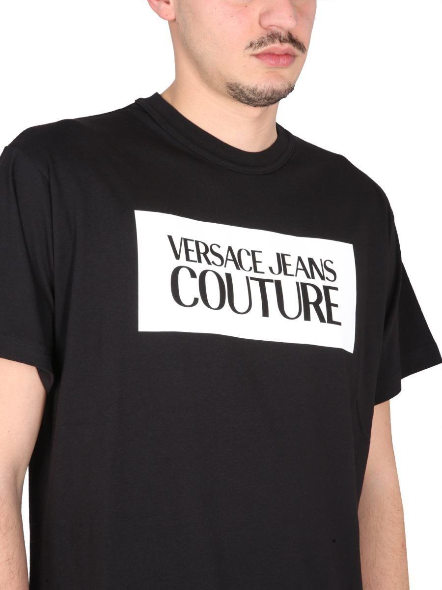 Versace Jeans Couture Square Logo T-shirt in Black for Men | Lyst