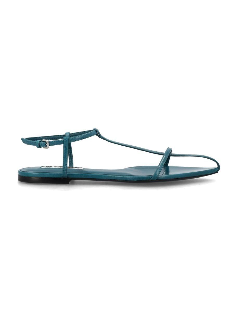 Jil Sander Flat Sandals in Blue | Lyst