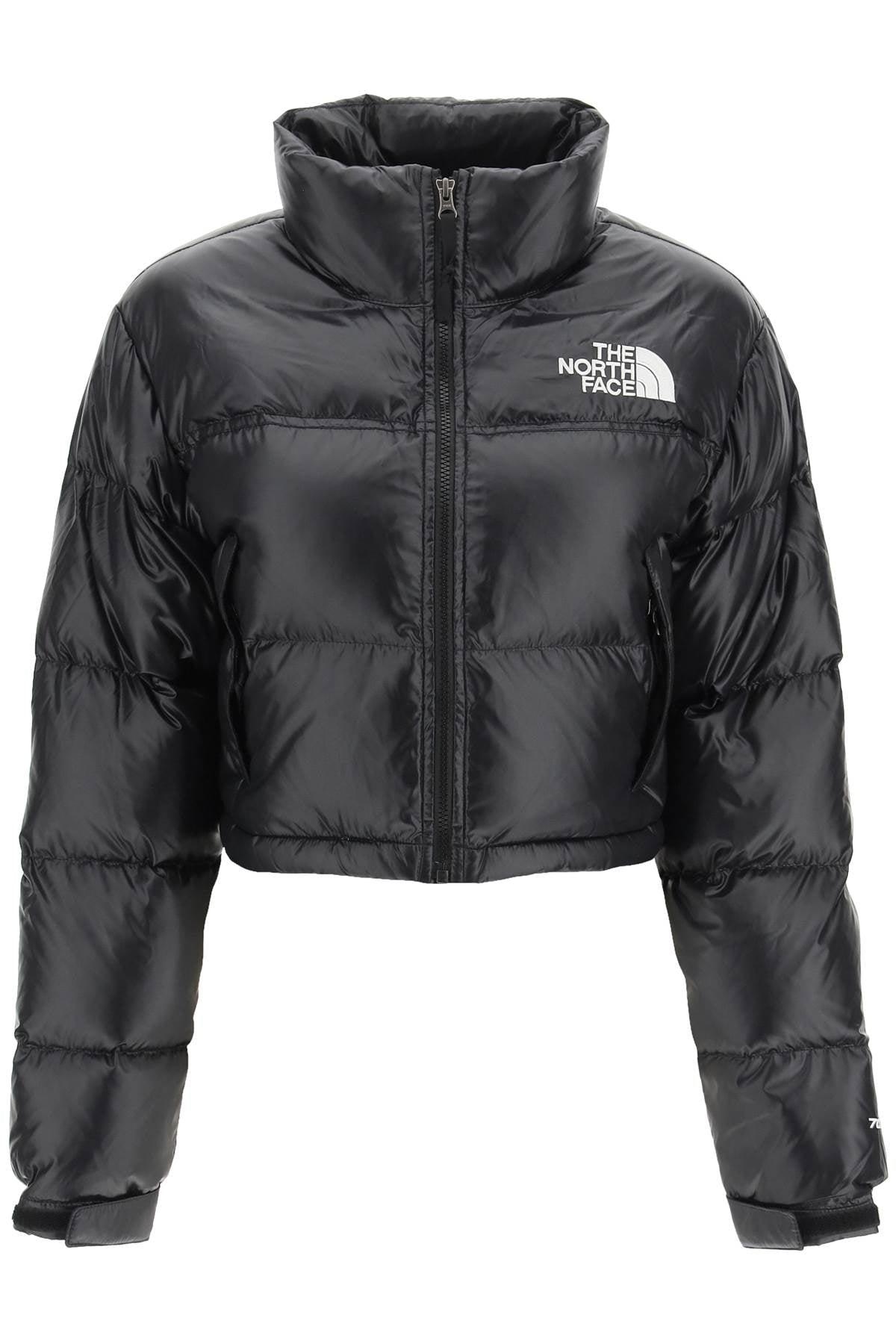 The North Face 'nuptse' Cropped Ripstop Nylon Down Jacket in Black