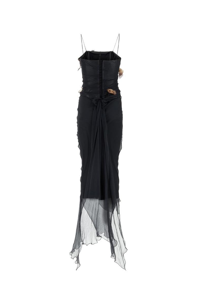 Dolce Gabbana Kim Butterfly Detailed Long Chiffon Dress in Black Lyst Canada