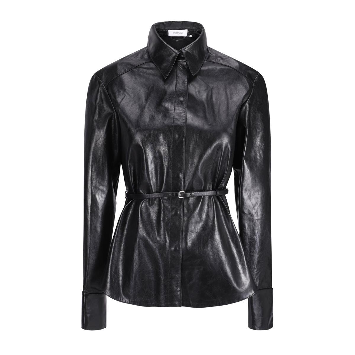 【送料&関税込】SportMax Black Nappa Leather Alfeo1234 Trenc sportmax-003-Larix.jpeg