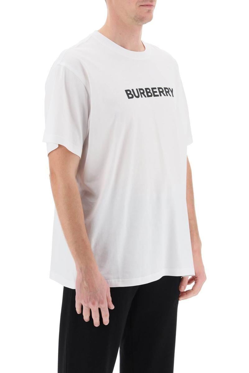 Burberry Harriston T-shirt With Logo Print in White for Men | Lyst