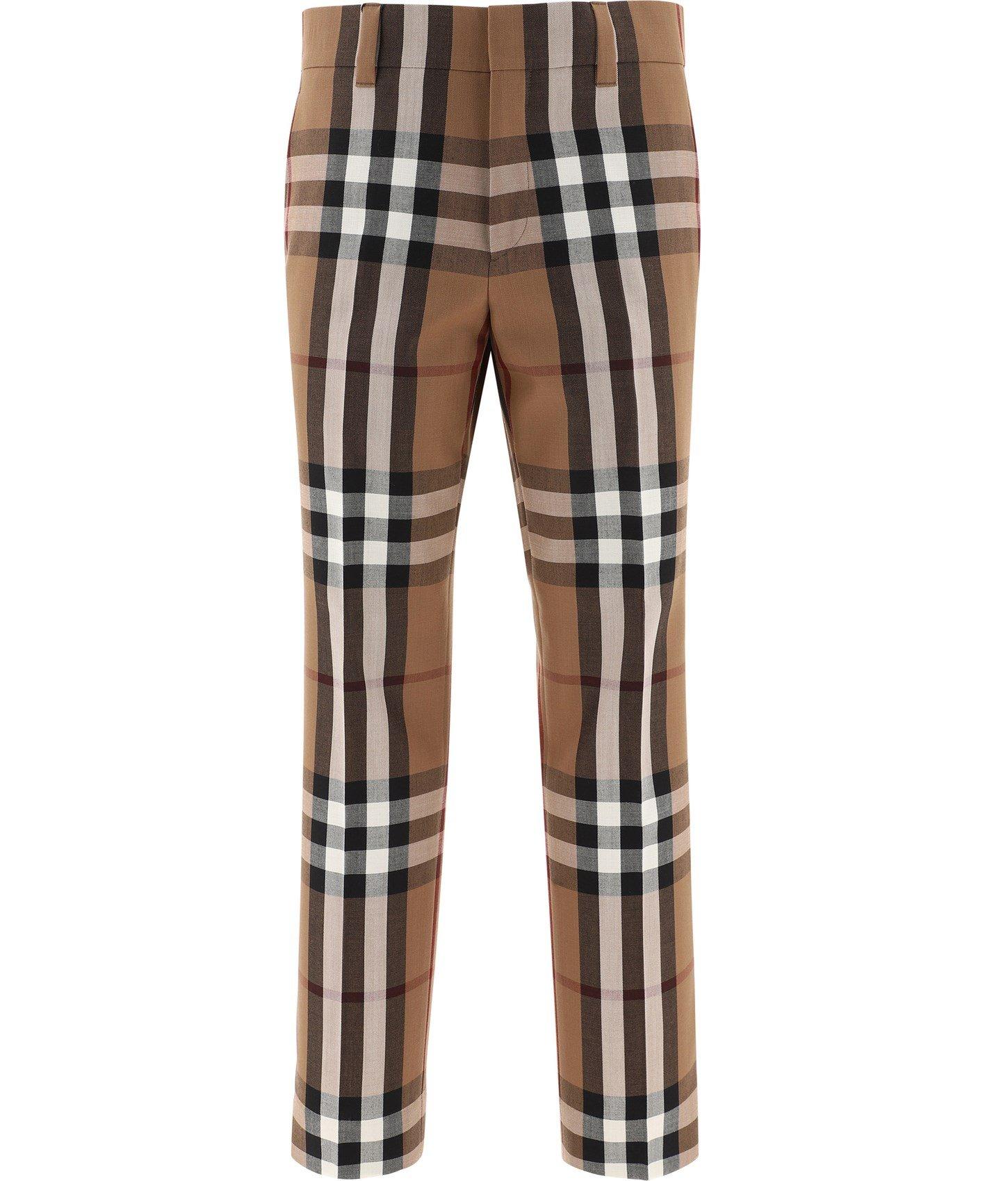 Burberry House Check Wool Trousers 50 Wool in Brown for Men | Lyst